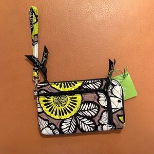Vera Bradley Yellow Floral Quilted Wristlet
